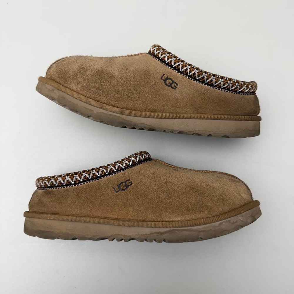 UGG Tasman Suede Slippers with Zigzag Trim Size 5